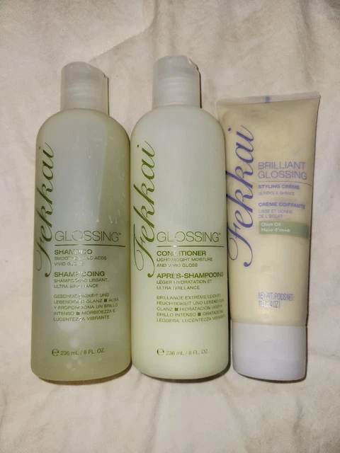 SET Fekkai Brilliant Glossing Styling Creme Cream 4oz & Shampoo Conditioner 8oz