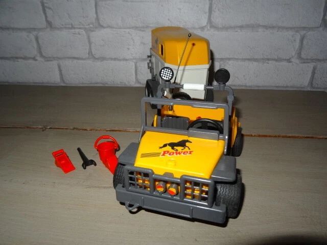 Playmobil Cavalière avec Jeep, van et cheval 3249 (boite abîmée) - Au