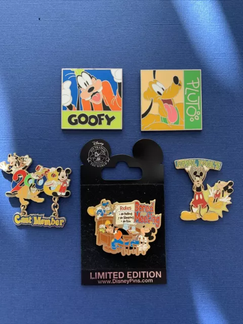 Walt Disney Trading Pin Lot Of 5 Assorted Mickey Mouse Pins