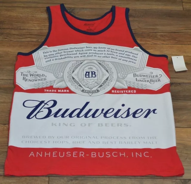 Budweiser Beer Tank Top Mens Officially Licensed Anheuser-Busch T-Shirt Tee