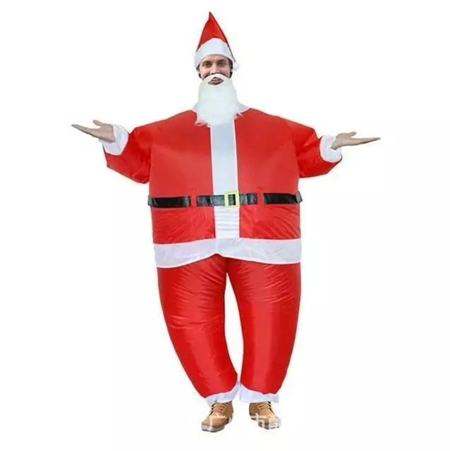 Costume gonfiabile da Babbo Natale adulti abito natalizio divertente simpatico