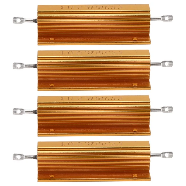 4x Gold Aluminum Plated Power Resistance Resistance 100W, 8 Ohm 8R J7A4