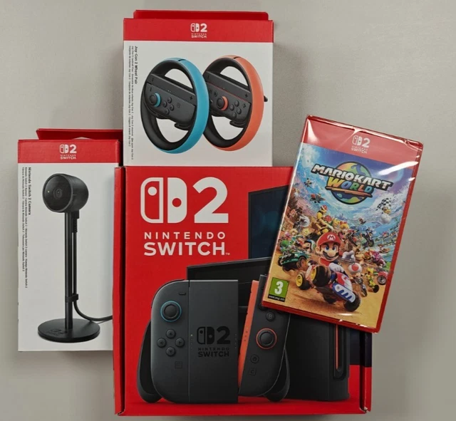 NINTENDO SWITCH 2 Console + Mario Kart World + Accessory Bundle £569.99 ...