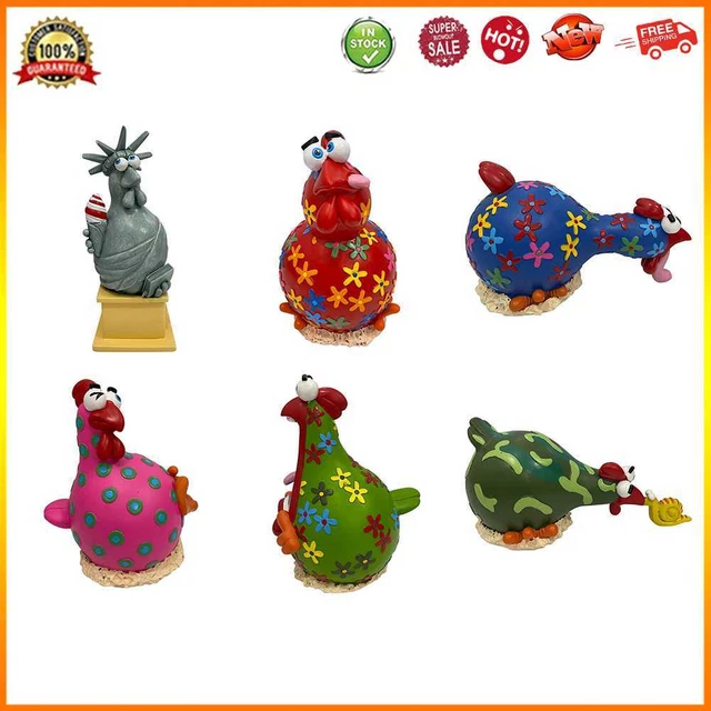 Resin Chicken Statue Desk Ornament Courtyard Funny Cute Chick Figurine Animal @9