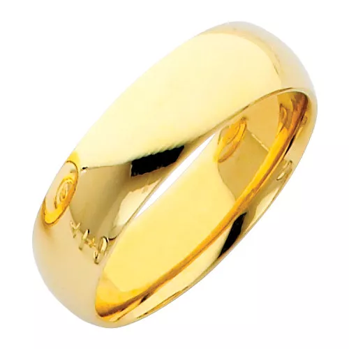14K YELLOW GOLD Comfort Fit Wedding Ring Band Mens Women 3Mm 4Mm 5Mm ...