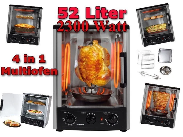 Backofen + Dönergrill Lugo 2 in 1 - Modell: 52 Liter 2300W- SY