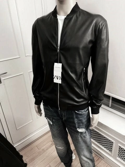 Faux leather deals bomber jacket zara