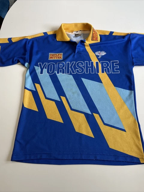 Maillot club de cricket Yorkshire vintage 1996 bleu stock