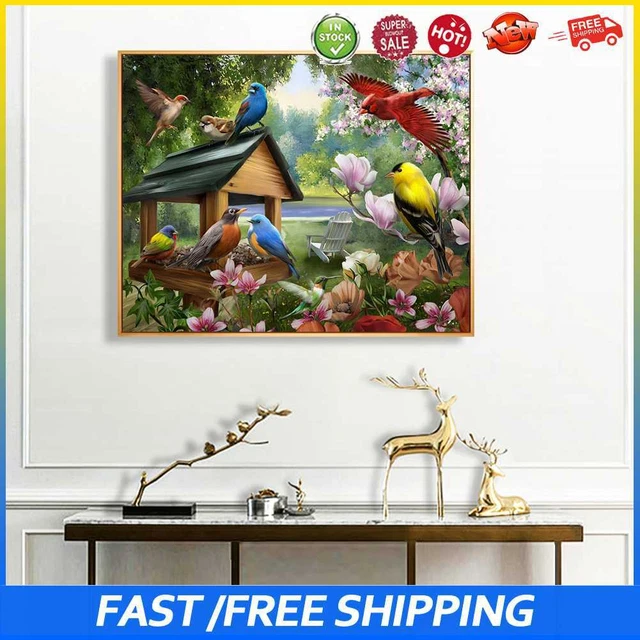 #b Pintura al óleo de rama de pájaro en magnolia por número kit decoración de imágenes sin marco (B170