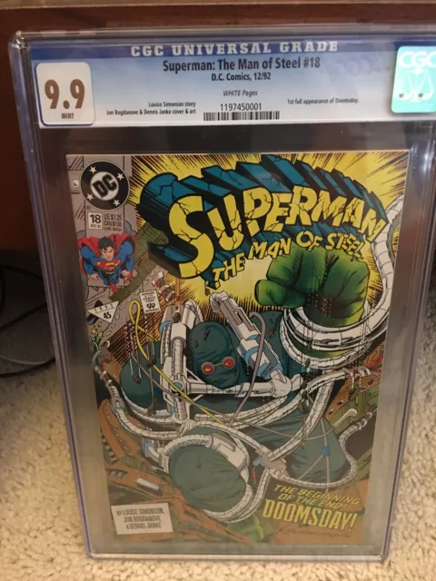 Superman: The Man of Steel #18 CGC 9.9 DC 1992 1st Doomsday! Not 9.8 111 cm au