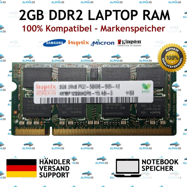 Mémoire RAM 2x2Go (4Go) DDR2 667Mhz SO-DIMM Pour Portable HP Compaq 8710p - Marque Samsung - Neuf D'origine