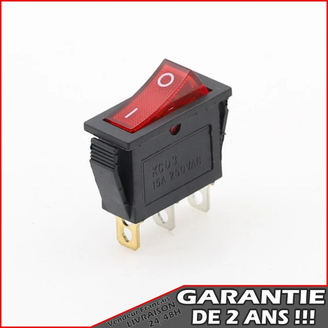 Interrupteur Led Kcd3 A Bascule 2 Positions 3 Broches Ac 250V/15A 125V/20A (096)