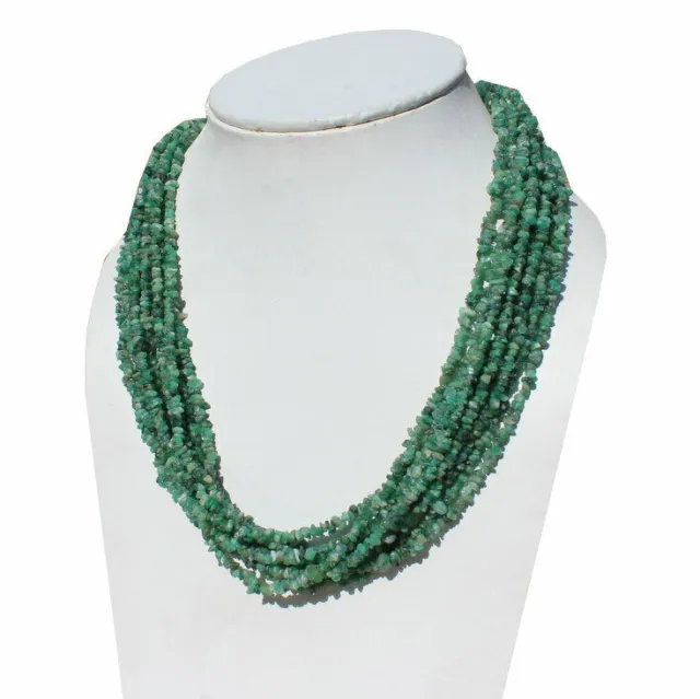 Collana con pietre preziose di smeraldo verde naturale, gioielli fatti a...