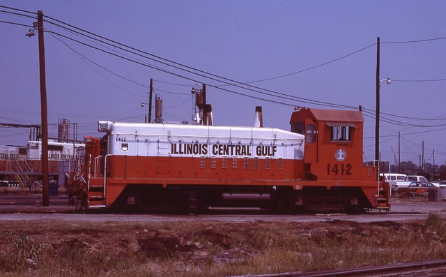 Original Slide ICG Illinois Central Gulf SW14 #1412 - Memphis TN 1980