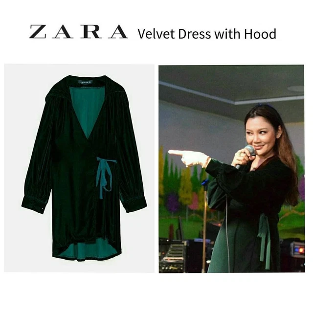 ZARA GREEN VELVET Crossover Wrap Dress with Hood S BNWT 39.90 - PicClick UK ZARA GREEN VELVET Crossover Wrap Dress with Hood S BNWT 39.90 - PicClick UK