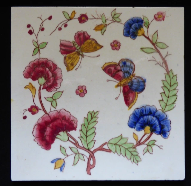 ° MINTON pattern RAREst Art Nouveau Tile Jugendstil Fliese Carreau SARREGUEMINES 2