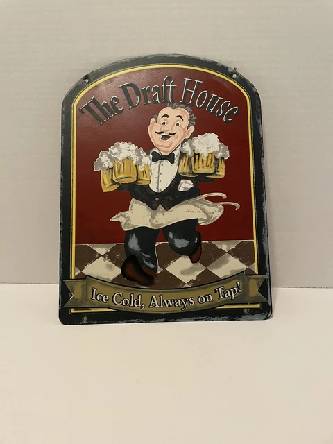 The Draft House Ice Cold Always On Tap Tin Bar Sign Man Cave Sign