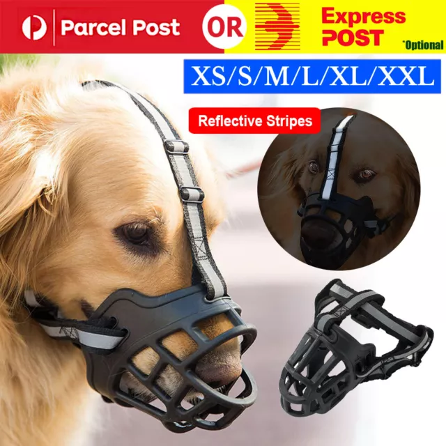 Adjustable 6 sizes Pet Dog Mask Mouth Muzzle Anti Barking Bite Stop Chewing mask