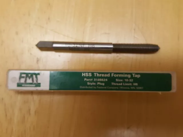 1 - FMT Plug Thread Forming Taps #10-32 H6 HSS Fluteless Free Shipping USA NEW