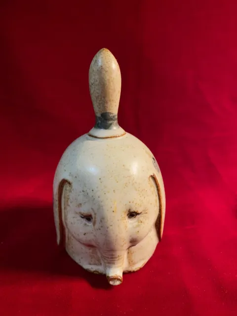 UC CTI Ceramic Pottery Elephant Design Bell Polka Dots Japan 4.5"