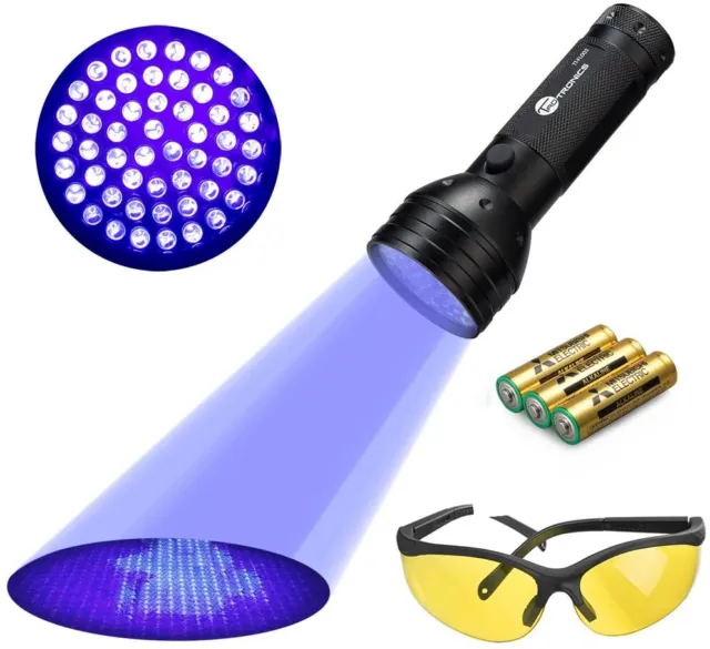 TaoTronics 51 LEDs UV Blacklight Linternas Detector de fugas con Gafas UV