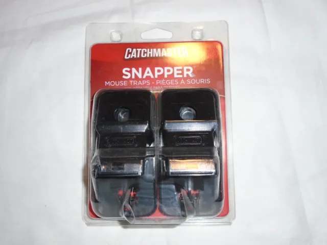 Catchmaster #605R Snapper Mouse Traps 2-pk Easy Set Snap Traps for Mice - NEW.