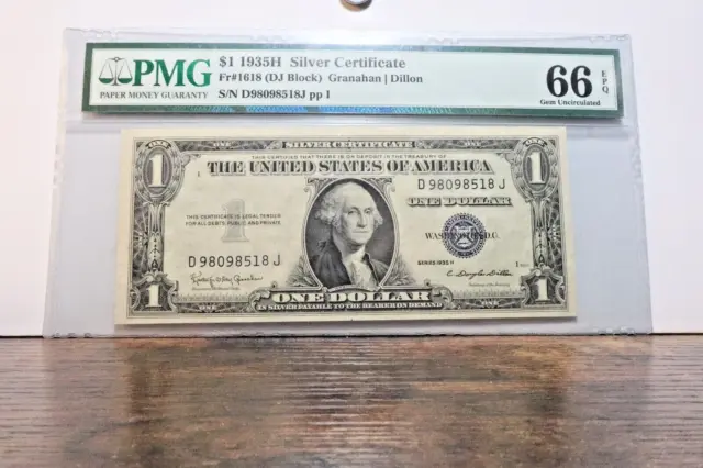 1935H $1 USA Silver Certificate FR. 1618 (DJ Block) PMG 67EPQ