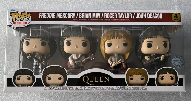 Funko Pop Queen 4 Pack Rocks Freddie Mercury Brian Way Roger Taylor John Deacon