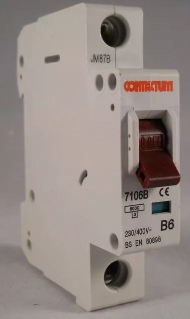 CONTACTUM 71 Range 6A 10A 16A 20A 32A 40A 50A Type B MCB Circuit Breaker 6kA