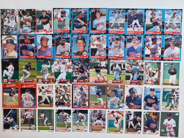 50 Baseballkarten baseballcards der Minnesota Twins ua Radke Gladden Hunter