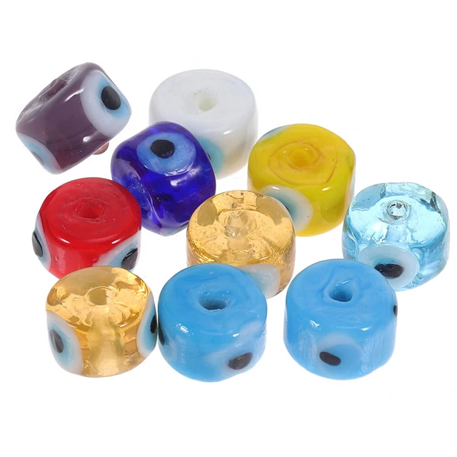 10 Pcs Evil Eye Beads Scattered Beads Handmade Jewelry Craft Making Loose Beads