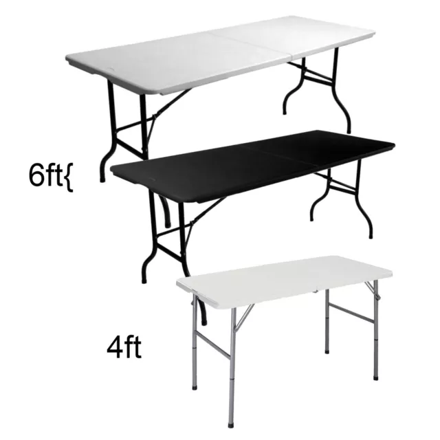 6ft 4ft Folding Table Trestle Camping Party Picnic BBQ Stall Garden Outdoor Duty