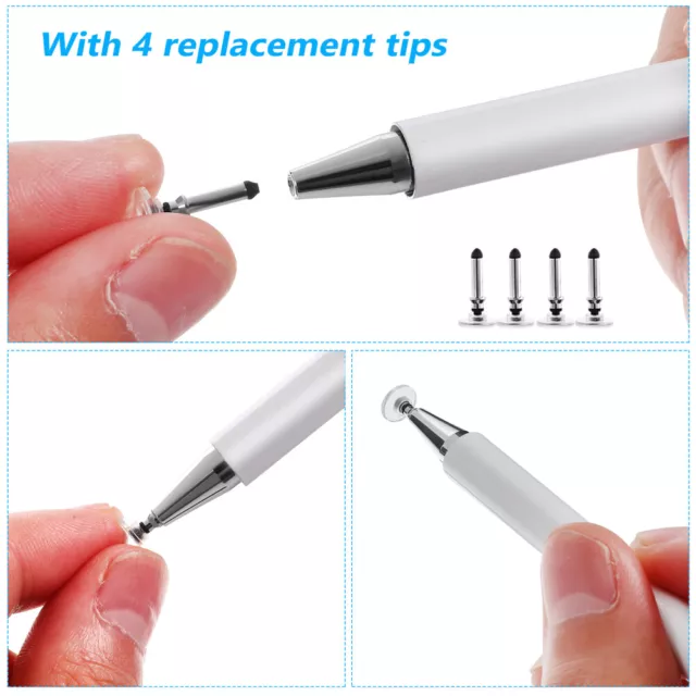 Touch Screen Stylus Pen with 4 Replacement Nibs - High Precision Disc Tip-LH 3