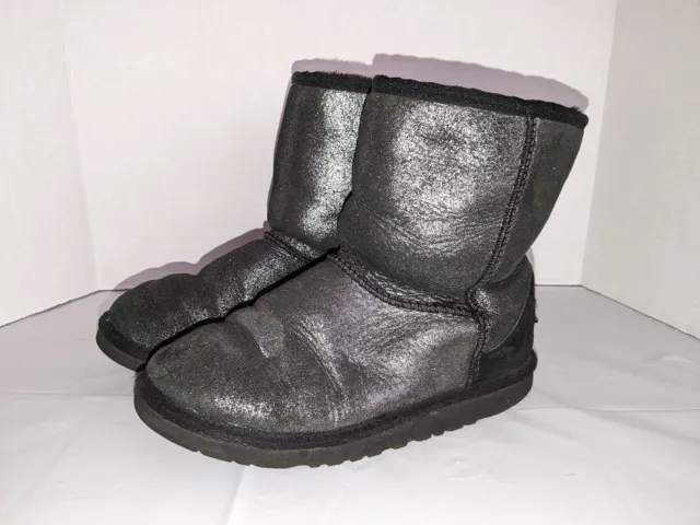 UGG Australia Classic Glitter Suede Boots Black Size 5