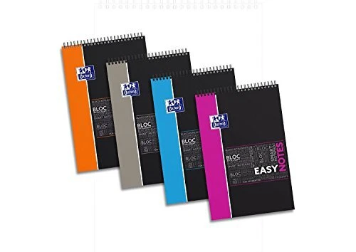 Oxford EasyNotes Bloc-Notes à Spirales Format A4+ 160 Pages Grands Carreaux S...
