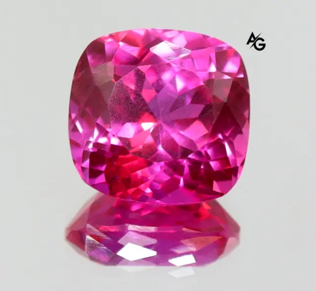AAA+ Natural Pink Sapphire GIE Certified 11.50 Ct Cushion Cut Loose Gemstone