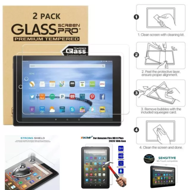 2 Pack TEMPERED GLASS Screen Protector for Amazon Fire HD 10 / 10 Kids 2023 13th