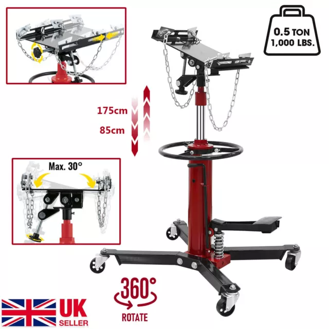 Hydraulic Telescopic Transmission Jack 1/2Ton 1100lbs Stand Shop Lift Hoist Jack