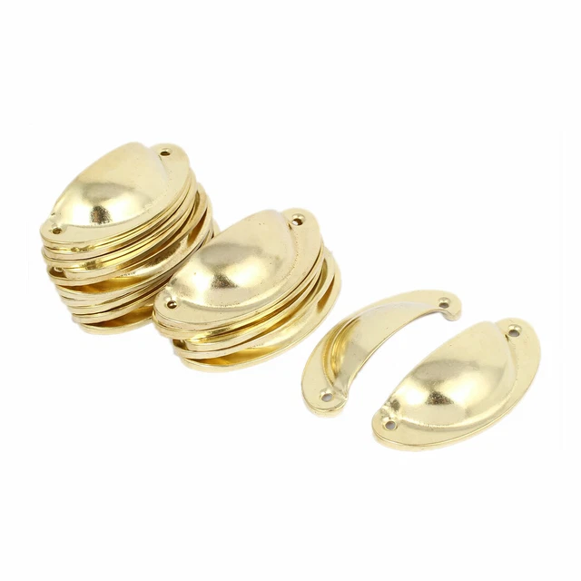 Cupboard Iron Retro Style Shell Shape Pull Handle Gold Tone 82x34x18mm 20pcs