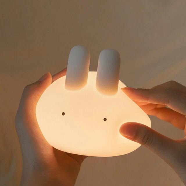 Lámpara LED de cabecera recargable iluminación conejito dibujos animados lámpara LED de cabecera