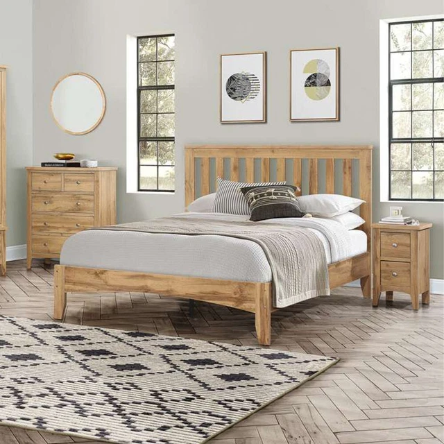 BEDROOM FURNITURE Small Double Bed Oak Assembly Required £560.99