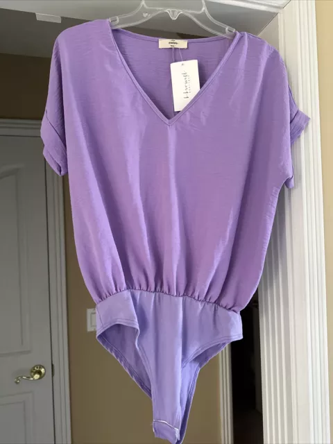 Entro Womens Bodysuit Top Size Small Lavender Boutique NWT MSRP $40 Spring