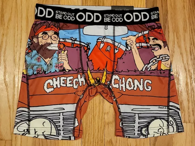 NEW ODD UNDERWEAR Mens Boxer Brief Graphic Cheech & Chong Stand