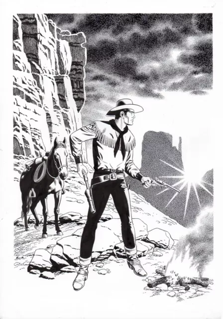 FABIO CIVITELLI - Tavola originale copertina Tex  n.1 Il Totem misterioso