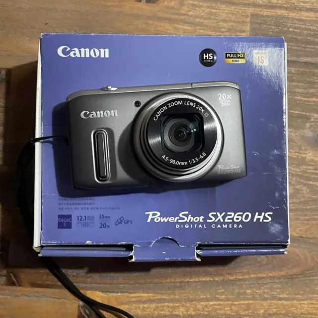 Canon PowerShot SX260 HS Silver Y2K Digicam 12.1MP 2012 - TESTED