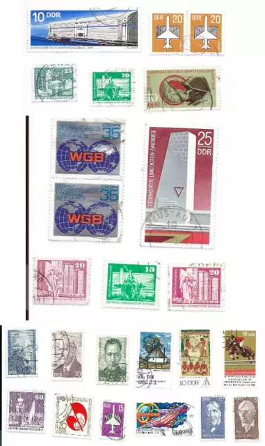 24 Stück, DDR Briefmarken - gestempelt