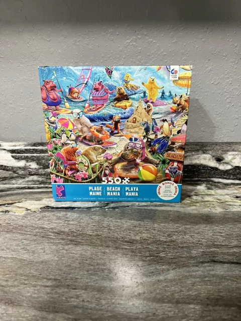 Ceaco Jigsaw Puzzle; Beach Mania 550 pcs; New But Box Has Some Imperfections