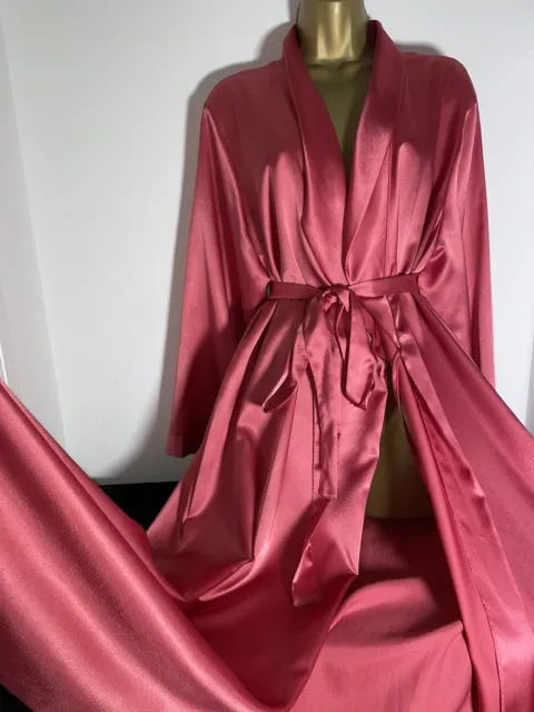 Stunning Marks And Spencer Pink Satin Dressing Gown