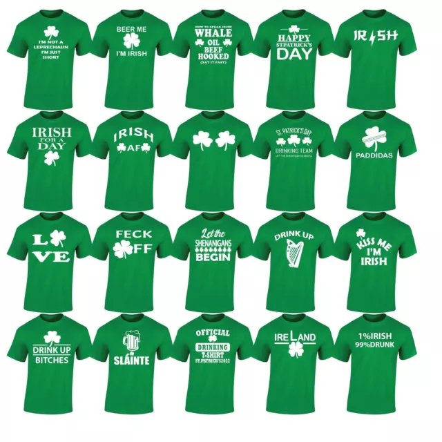 St. Patricks Day Men T Shirt Irish Drink Beer Party Ireland Leprechaun Cool Top