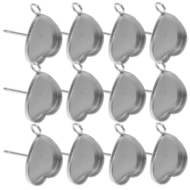 Pendientes de acero amor pendientes base mujer acero inoxidable